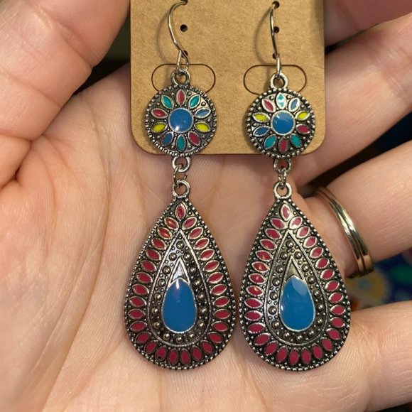 Jewelry - Elegant Boho Dangle Earrings Unique Teardrop Dangling Bohemian Jewelry Ladies